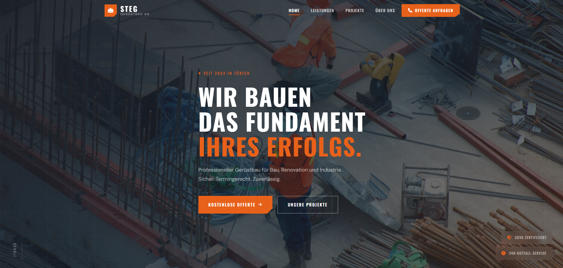 STEG Gerüstbau AG Website